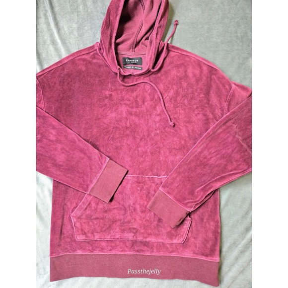 Pacsun Hoodie Mens Small Red Terry Exclusive‎ Velvet Velour Oversized Hugh Heff - Picture 1 of 10